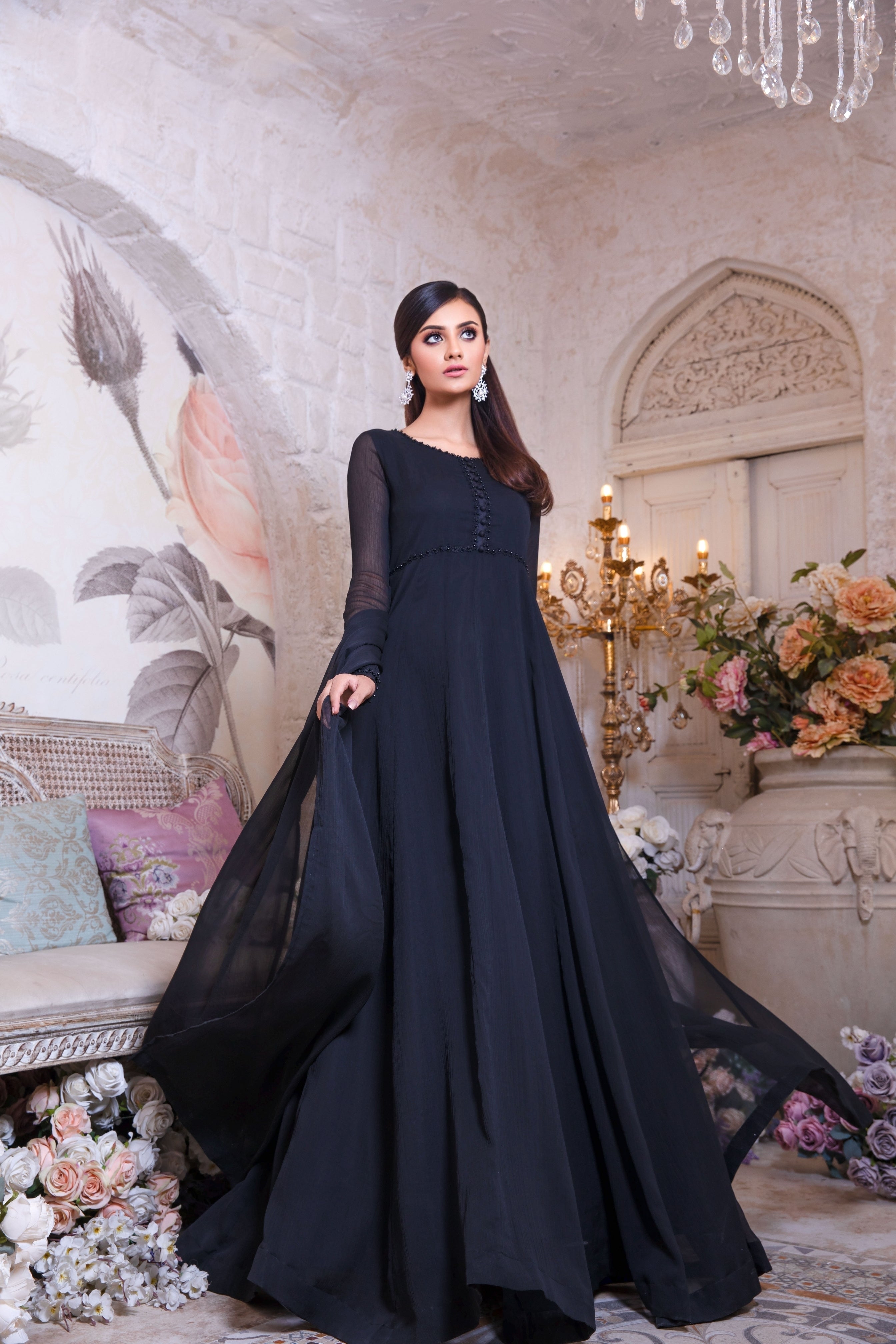 Shama | RTW | Plain Chiffon Frock Asma & Sidra Shama | RTW | Plain Chiffon Frock Asma & Sidra